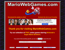 Tablet Screenshot of mariowebgames.com